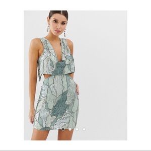 ASOS camo sequin mini dress
